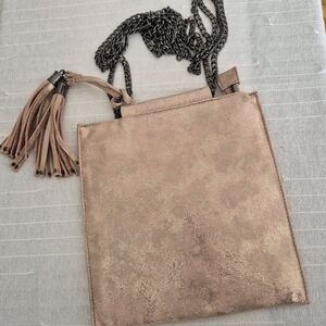 Malissa J Chic Metallic Crossbody Bag with Tassel